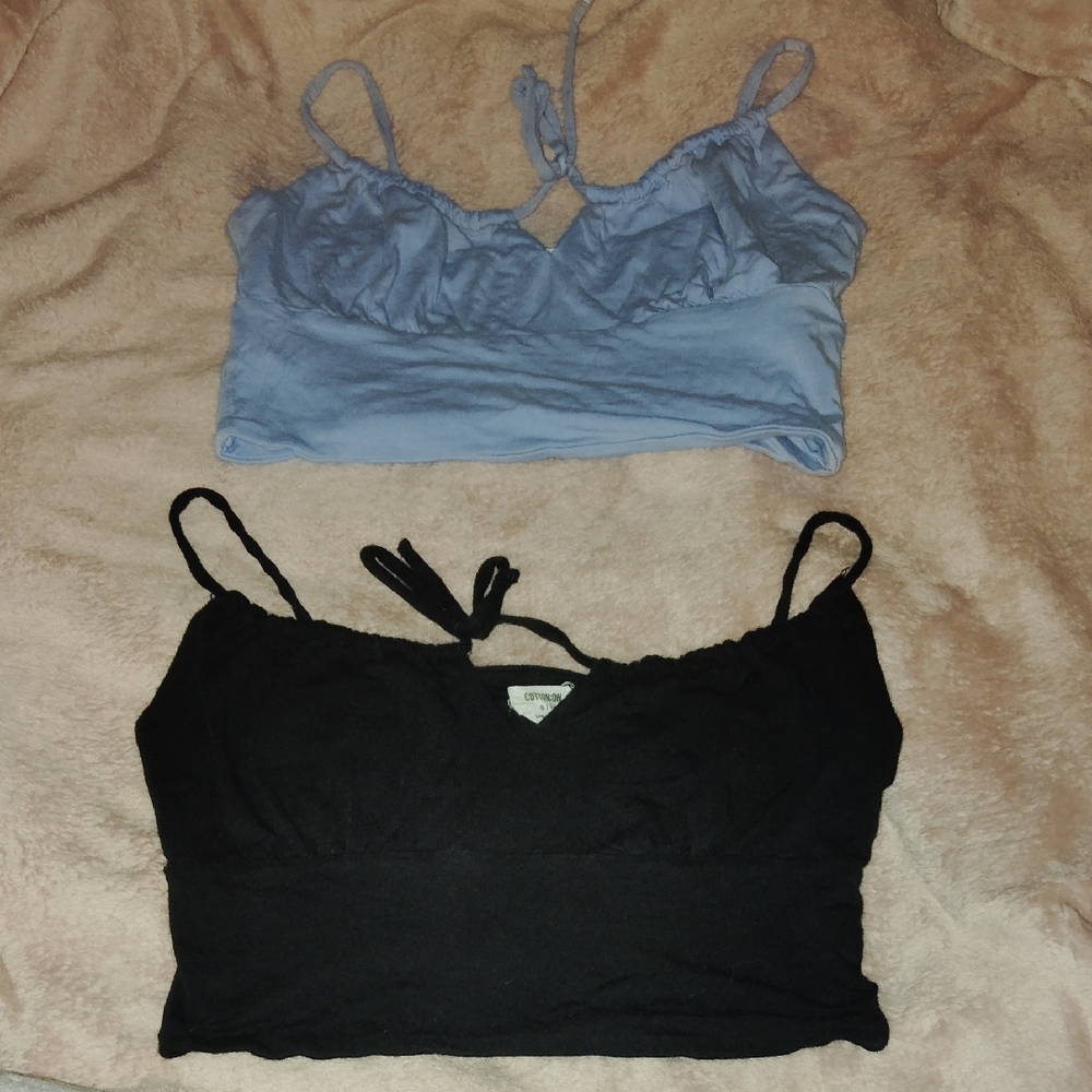 Black and Blue Crop Tops